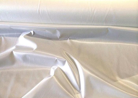 White 30 Denier Low Air Permeability Nylon Calendered Ripstop Fabric 66" wide 30 cents a yard