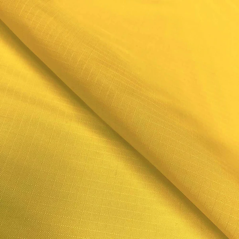 Bright Yellow 70 Denier Nylon Ripstop Fabric DWR Coated, 60" $1.25 a yard