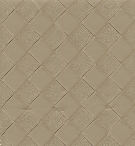Latte Color Diamond Design Faux Leather Vinyl Upholstery, Seating, Decorative and Chair Fabric, 70% PVC 30% Polyester, 54 inch, $1.50 a yard