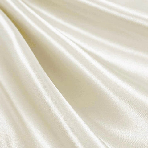 Ivory-Off White Color Satin Fabric Rayon and Acetate Seating, Decorative, Drapery and Pillow 48 inch, $1.50 a yard