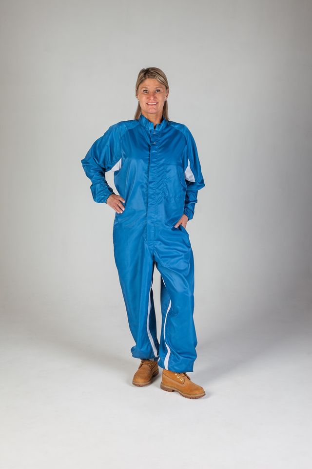 Royal Blue AMD Stripe Antistatic ESD Automotive Paint Spray Coverall & Magna Fabrics