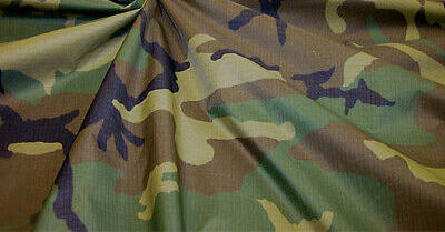 Woodland Camouflage Fabric 40 Denier Nylon Ripstop High Tensile Strength 60 inch wide $1..25 a yard