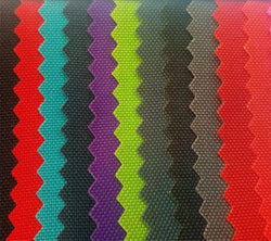 1,000 1000 Denier Nylon Cordura Fabric Durable Water Repellent Coated 60 inches wide Assorted Colors 75 cents a pound about 75 cents a yard.