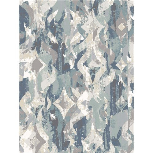 Blue Combination Abstract Pattern Printed 100% Cotton  Decorative Fabric, Curtain, Bedspread, Drapery and Pillow  54 inch, 75 cents a yard