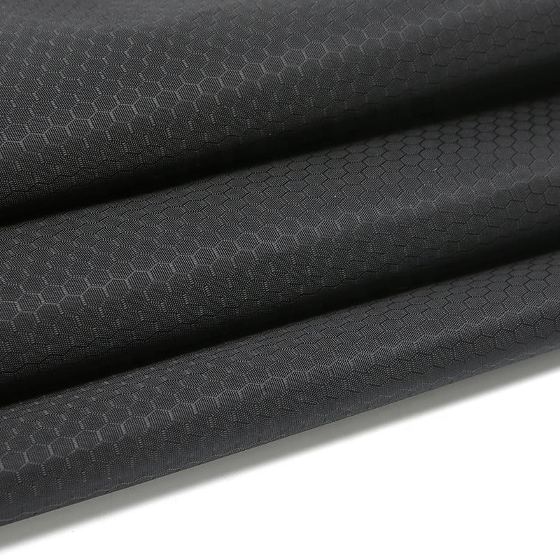 Black 200 Denier Nylon Hexagon Ripstop Fabric Durable Water Repellent ...