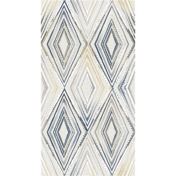 Blue and Gold on White Abstract Pattern Printed 100% Cotton  Decorative Fabric, Curtain, Bedspread, Drapery and Pillow  54 inch, 75 cents a yard