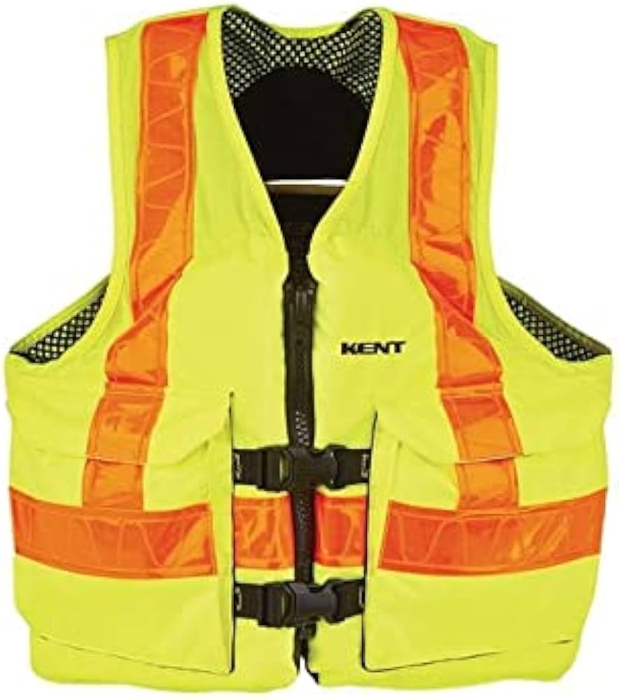 Hi Viz High Visibility Yellow Polyester Twill USCGA PFD Personal Float ...