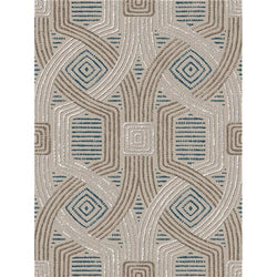 Silver/Indigo and Earthen/Chocolate Geometric Pattern Printed 100% Cotton Decorative Fabric, Curtain, Bedspread, Drapery and Pillow  54 inch, 75 cents a yard