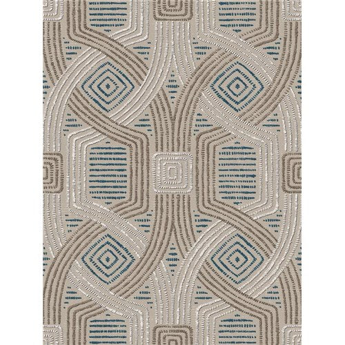 Silver/Indigo and Earthen/Chocolate Geometric Pattern Printed 100% Cotton Decorative Fabric, Curtain, Bedspread, Drapery and Pillow  54 inch, 75 cents a yard