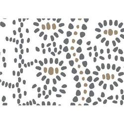 Pleasant Grey and Brown Abstract on White  Printed 100%-Cotton  Decorative Fabric, Curtain, Bedspread, Drapery and Pillow  54 inch, 75 cents a yard