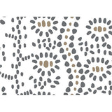 Pleasant Grey and Brown Abstract on White  Printed 100%-Cotton  Decorative Fabric, Curtain, Bedspread, Drapery and Pillow  54 inch, 75 cents a yard