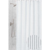 Grey and White Stripe Printed 100% Polyester Water Repellent Shower Curtain Fabric 72 inch, 75 cents a yard