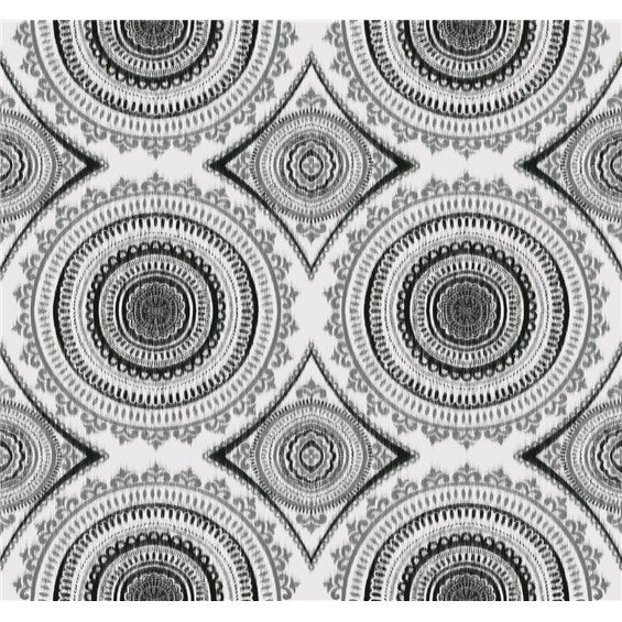Black  and White Circles Printed 100% -Cotton  Decorative Fabric, Curtain, Bedspread, Drapery and Pillow  54 inch, 75 cents a yard