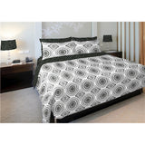 Black  and White Circles Printed 100% -Cotton  Decorative Fabric, Curtain, Bedspread, Drapery and Pillow  54 inch, 75 cents a yard