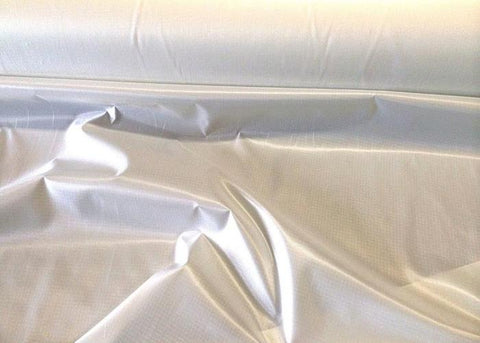 White 30 Denier Low Air Permeability Nylon Calendered Ripstop Fabric 65" wide 99 cents a yard