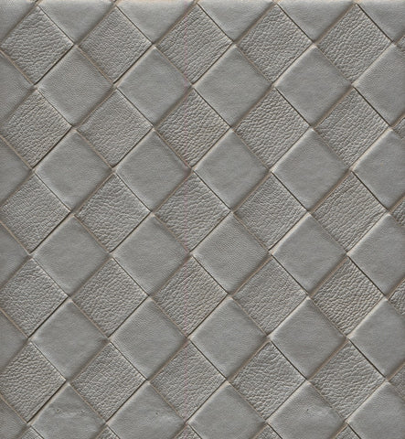 Platinum Gray-Grey Color Diamond Design Faux Leather Vinyl Upholstery, Seating, Decorative and Chair Fabric, 70% PVC 30% Polyester, 54 inch, $1.50 a yard