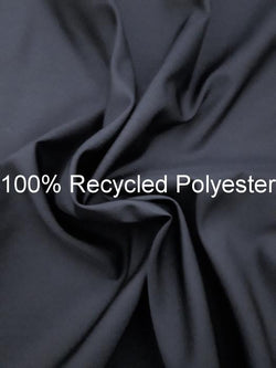 Dark Navy 100% Recycled Polyester  Soft & Silky Pongee Fabric 60 inch wide $5.99 a yard, by the yard Free Shipping