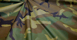 Woodland Camouflage Fabric 40 Denier Nylon Ripstop High Tensile Strength 60 inch wide $1..25 a yard